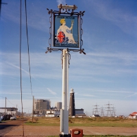 A pub sign featuring Brittannia