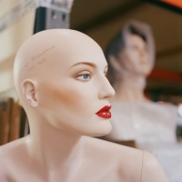 A bald female Mannequin