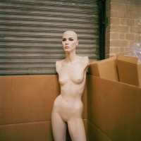 A female mannequin without arms